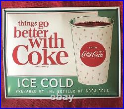 Special Vintage Stylethings Go Better With Coke 16.5 X 12.5 Inch Porcelain Sign