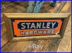 Stanley Hardware Tools Rule & Level Plane Advertising Store Sign Vintage 1939