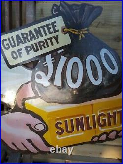 Sunlight Soap £1000 original porcelain enamel antique vintage advertising sign