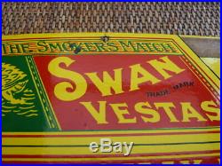 Superb Quality Vintage Antique Style Enamel Advertising Sign Swan Vestas Dodo