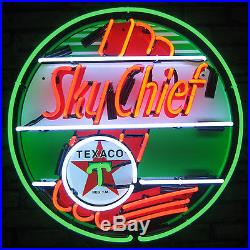 Texaco Sky Chief Neon Sign vintage style Aviation Gasoline sign real neon Globe
