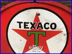 Texaco sign vintage porcelain double sided gas and oil collectable 8ball