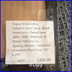 Topsy Vintage Fine Granulated Tobacco Trade Mark Advertising Sign 1880