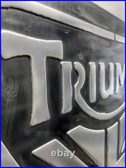 Triumph Vintage Style Garage Sign 20x24 Handmade Aluminum Relief Metal Wall Art