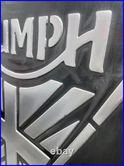 Triumph Vintage Style Garage Sign 20x24 Handmade Aluminum Relief Metal Wall Art