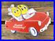 VINTAGE-10x7-ESSO-BOY-GIRL-Happy-Motoring-CAR-GASOLINE-PORCELAIN-GAS-SIGN-01-mdy
