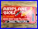VINTAGE-12x6-AIRPLANE-RIDES-AT-JAKES-PASTURE-OIL-PORCELAIN-GASOLINE-GAS-SIGN-01-unc