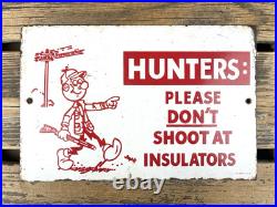 VINTAGE 12x8 HUNTERS REDDY KILOWAT ELECTRIC POWER COMPANY GASOLINE OIL AD SIGN