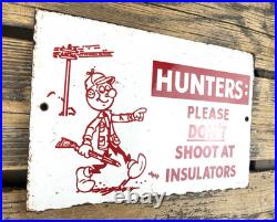 VINTAGE 12x8 HUNTERS REDDY KILOWAT ELECTRIC POWER COMPANY GASOLINE OIL AD SIGN