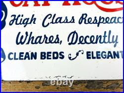 VINTAGE 12x8 PLAYFUL PUSSY CAT HOUSE OIL PORCELAIN GASOLINE ADVERTISING SIGN