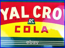 VINTAGE 14x8.5 Drink ROYAL CROWN COLA RC DOUBLE-SIDED SODA PORCELAIN GAS SIGN