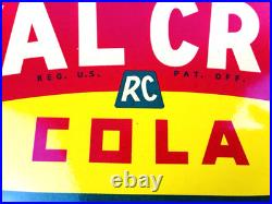 VINTAGE 14x8.5 Drink ROYAL CROWN COLA RC DOUBLE-SIDED SODA PORCELAIN GAS SIGN