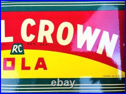 VINTAGE 14x8.5 Drink ROYAL CROWN COLA RC DOUBLE-SIDED SODA PORCELAIN GAS SIGN