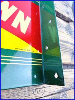 VINTAGE 14x8.5 Drink ROYAL CROWN COLA RC DOUBLE-SIDED SODA PORCELAIN GAS SIGN