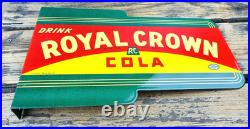 VINTAGE 14x8.5 Drink ROYAL CROWN COLA RC DOUBLE-SIDED SODA PORCELAIN GAS SIGN