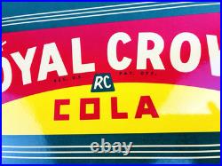 VINTAGE 14x8.5 Drink ROYAL CROWN COLA RC DOUBLE-SIDED SODA PORCELAIN GAS SIGN