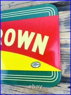 VINTAGE 14x8.5 Drink ROYAL CROWN COLA RC DOUBLE-SIDED SODA PORCELAIN GAS SIGN