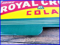 VINTAGE 14x8.5 Drink ROYAL CROWN COLA RC DOUBLE-SIDED SODA PORCELAIN GAS SIGN