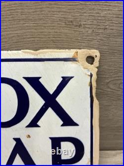 VINTAGE 1920'S LENOX SOAP PORCELAIN SIGN 10x6