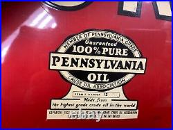 VINTAGE 1932 2 SIDED OVAL PORCELAIN AMALIE PA MOTOR OIL Metal Sign