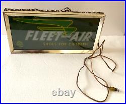 VINTAGE 1950's FLEET-AIR SHOES FOR CHILDREN LIGHTUP ADVERTISING SIGN-WORKS GREAT
