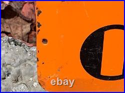 VINTAGE 1950's ORANGE CRUSH SODA METAL ADVERTISING SIGN, (16x 3) VERY NICE