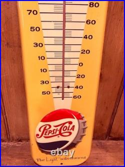 VINTAGE 1950s PEPSI ADVERTISING SIGN HAVE A PEPSI THERMOMETER XLNTCOND