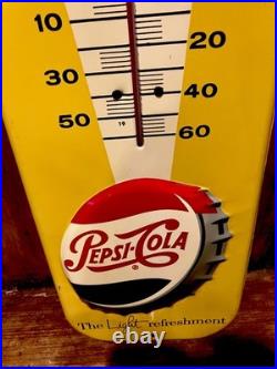 VINTAGE 1950s PEPSI ADVERTISING SIGN HAVE A PEPSI THERMOMETER XLNTCOND