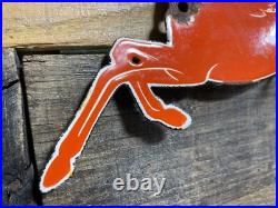 VINTAGE 1950s PORCELAIN MOBIL OIL SIGN GAG & OIL GARAGE PEGASUS DIECUT MECHANICS VINTAGE 1950s PORCELAIN MOBIL OIL SIGN GAG & OIL GARAGE PEGASUS DIECUT MECHANICS
