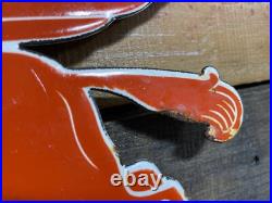 VINTAGE 1950s PORCELAIN MOBIL OIL SIGN GAG & OIL GARAGE PEGASUS DIECUT MECHANICS VINTAGE 1950s PORCELAIN MOBIL OIL SIGN GAG & OIL GARAGE PEGASUS DIECUT MECHANICS