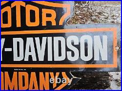 VINTAGE 1954 HARLEY DAVIDSON MOTOR COMPANY PORCELAIN SIGN 24 x 16