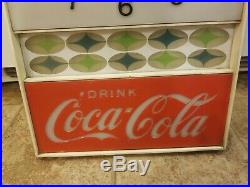 VINTAGE 1960`s DRINK COCA-COLA Lighted advertising clock Soda Sign