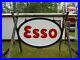 VINTAGE-1963-5-x-7-Double-Sided-Porcelain-ESSO-Gas-Service-Station-Sign-w-Ring-01-nkwr