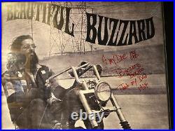 VINTAGE 1964 POSTER Hells Angel BEAUTIFUL BUZZARD Biker Club SIGNED
