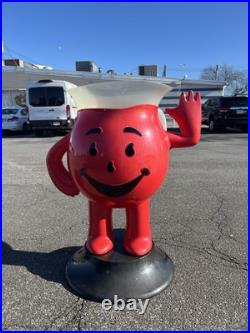 VINTAGE 1970s STORE DISPLAY KOOL-AID MAN 3 FOOT TALL RED ADVERTISING SIGN