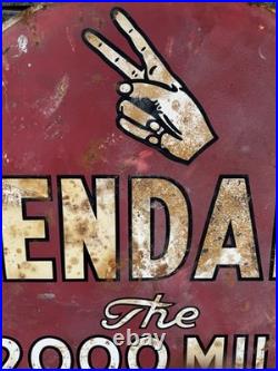 VINTAGE 36 inch Kendall Oil 2000 Mile Sign-Circa 1940's