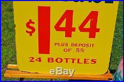 VINTAGE 40s COCA COLA SODA DRINK $1.44 TAKE HOME A CASE 24 BOTTLE SIGN SCARCE