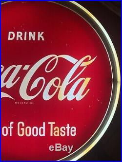 VINTAGE 50s DRINK COCA COLA NPI LIGHT UP DISPLAY SIGN =HALO=SIGN OF GOOD TASTE
