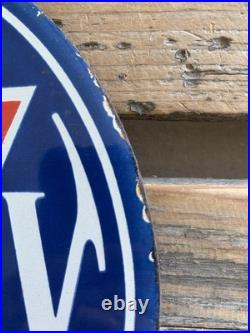 VINTAGE 8x12 SOCONY 990 MOR OIL for Ford Cars GASOLINE PORCELAIN MOTOR OIL SIGN