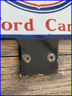 VINTAGE 8x12 SOCONY 990 MOR OIL for Ford Cars GASOLINE PORCELAIN MOTOR OIL SIGN