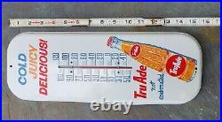 VINTAGE ADVERTISING TRU ADE 1950'S SODA TIN SIGN WORKING THERMOMETER 16 x 6