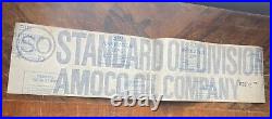 VINTAGE AMOCO STANDARD GASOINE OIL Window Decal Garage Station 3m SIGN 33 X 8