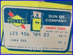 VINTAGE ANTIQUE METAL ADVERTISING WALL SIGN SUNOCO GAS OIL 26x18