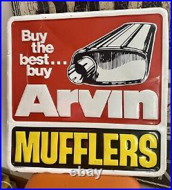 VINTAGE ARVIN MUFFLER SIGN 24x24 Original SCIOTO Ohio 1960s-70s gas oil soda