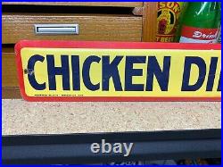 VINTAGE (CHICKEN DINNER CANDY) METAL ADVERTISING SIGN, (20x 3) GOOD CONDITION