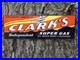 VINTAGE-CLARKS-INDEPENDENT-SUPER-GAS-PORCELAIN-SIGN-CAR-GAS-OIL-PLANE-12x5-01-jz