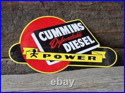 VINTAGE CUMMINS DEPENDABLE DIESEL POWER PORCELAIN SIGN 12x6.5 VINTAGE CUMMINS DEPENDABLE DIESEL POWER PORCELAIN SIGN 12x6.5
