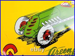 VINTAGE DOME SHELL GASOLINE Green Streak RACE TRACK PORCELAIN PUMP STATION SIGN