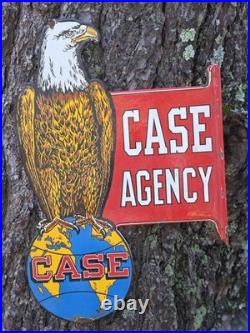 VINTAGE DOUBLE SIDED CASE AGENCY PORCELAIN SIGN 18x12 VINTAGE DOUBLE SIDED CASE AGENCY PORCELAIN SIGN 18x12