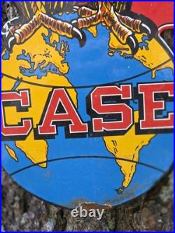 VINTAGE DOUBLE SIDED CASE AGENCY PORCELAIN SIGN 18x12 VINTAGE DOUBLE SIDED CASE AGENCY PORCELAIN SIGN 18x12